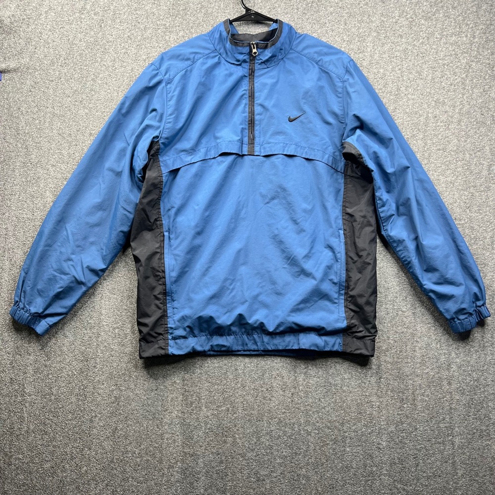 Vintage Nike Golf Jacket Mens Medium Blue Clima-FIT 1/4 Zip Windbreaker Pullover